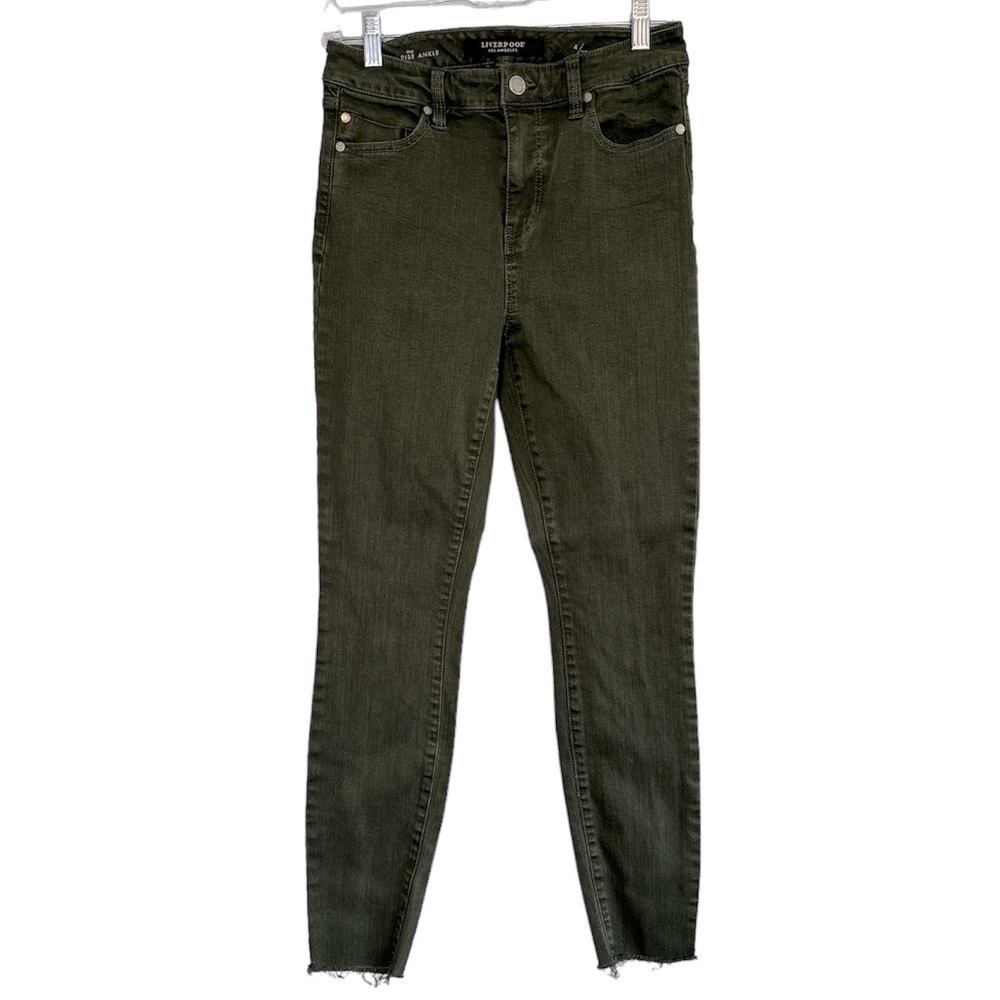 LIVERPOOL Green High-Rise Ankle Jeans Size 4
